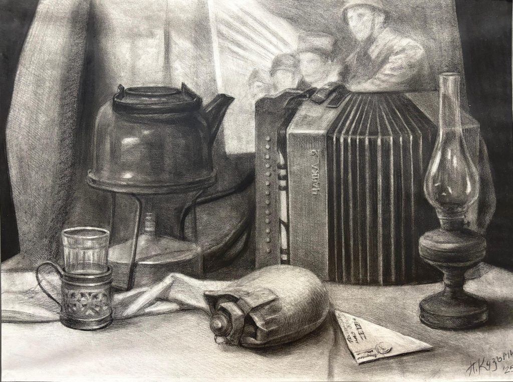 Выставка "Образ защитника Отечества в произведениях молодых художников": графика