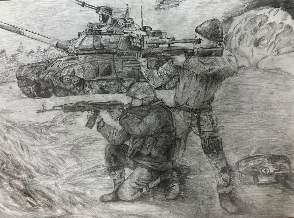 Выставка "Образ защитника Отечества в произведениях молодых художников": графика