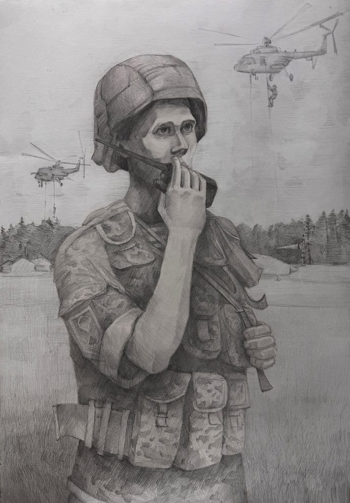 Выставка "Образ защитника Отечества в произведениях молодых художников": графика