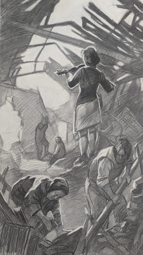 Выставка "Образ защитника Отечества в произведениях молодых художников": графика