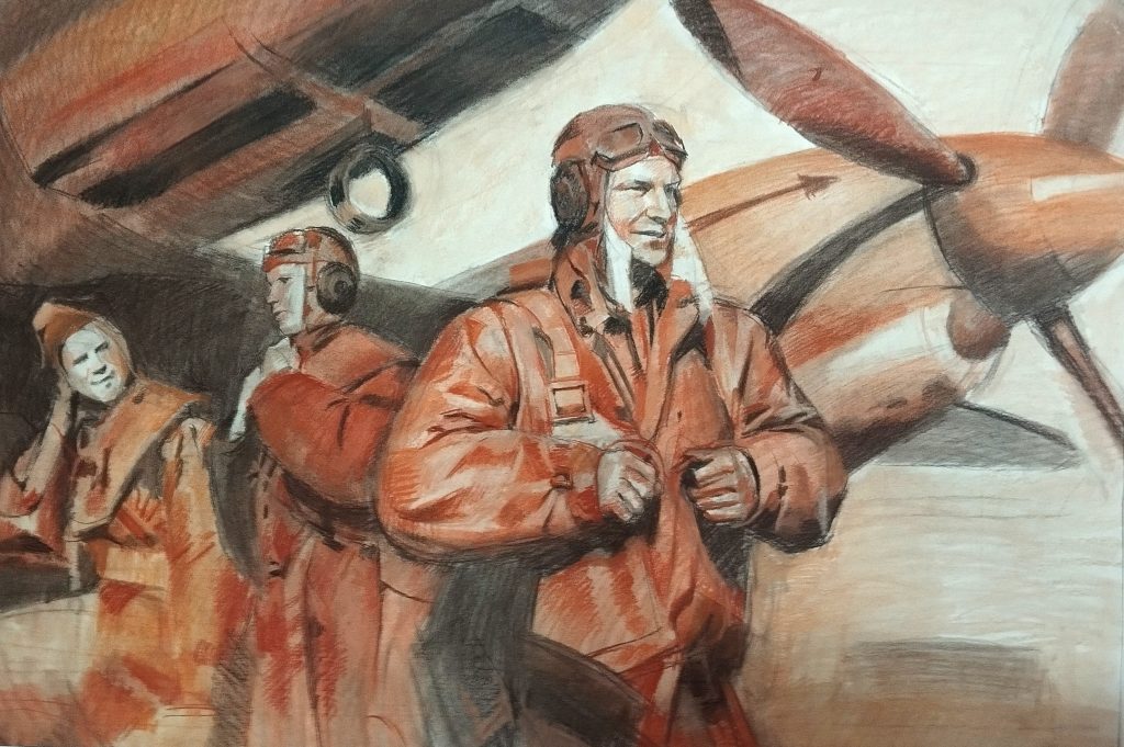 Выставка "Образ защитника Отечества в произведениях молодых художников": графика